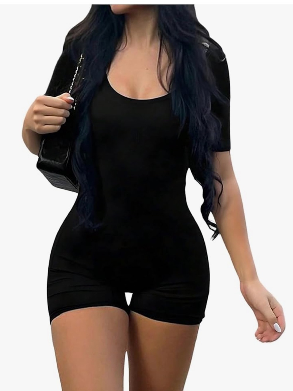 Black Scoop Neck bodysuit